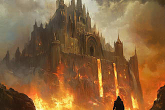 create an epic fantasy book cover illustration