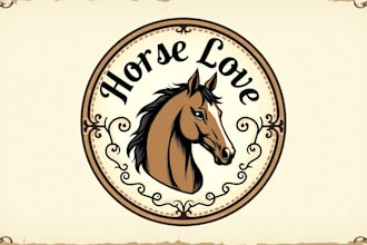 make awesome horse love logo with unlimited revisions