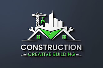 do real estate, property, mortgage, home, building, construction logo design