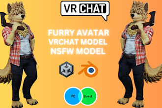 do premium quality vrchat avatar, 3d furry model,nsfw, fursona, vtuber, vseeface
