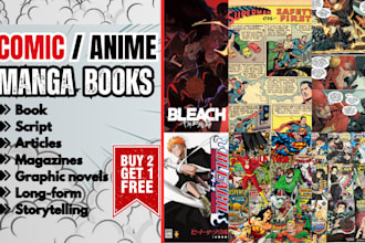 professionally write your comic books, anime, magazines and manga scripts
