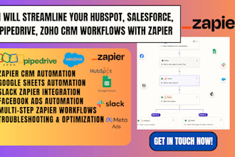 streamline your hubspot, salesforce, pipedrive, zoho CRM workflows with zapier
