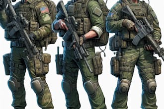 draw military themed illustrations