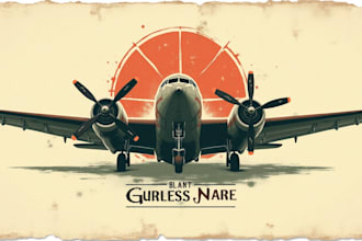 design amazing grunge plane logo with unique style