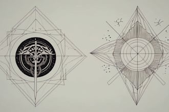 do minimalist tattoo design , geometric , line art , x