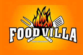 do restaurant, bar, coffee shop, bbq, bakery, cafe and any food logo design