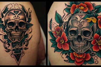make you a traditional old school tattoo style design