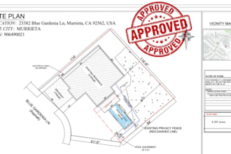 do permit drawing for site plan, site layout blueprint plot plan in autocad