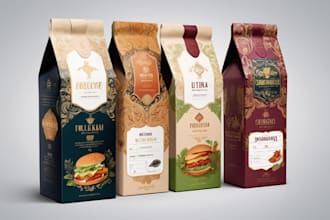 design premium food packaging and label