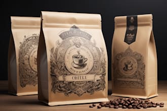 design coffee packaging, coffee bag , coffee label