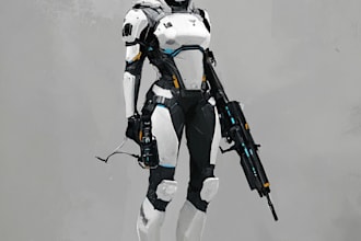 sci fi character illustration or sci fi character art