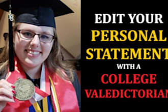 edit and proofread your personal statement, admission essay, sop, grad school