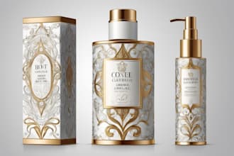 create elegant cosmetic product packaging design label