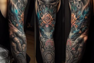 create custom tattoo design, tattoo sleeve