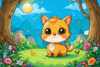 draw cute cartoon animal character