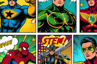 draw comic superhero pop art portrait for you