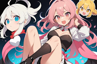 design anime drawing for oc manga vtuber and comic art