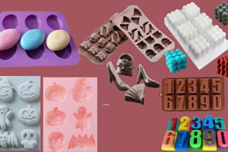 custom silicone molds for candy, chocolates, cakes, soap, resin, in stl format