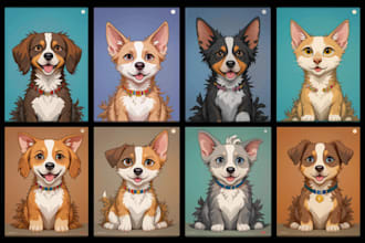 create realistic cartoon pet portraits