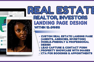 real estate landing page, investor landing page, real estate website for 24hrs