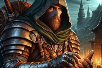 make a dnd party and d and d character art illustration for you