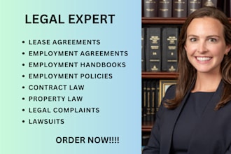 be your legal expert in property,lease, business,employment and contract lawsuit