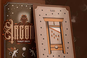 draw custom zodiac oracle fantasy tcg tarot playing card game with box design