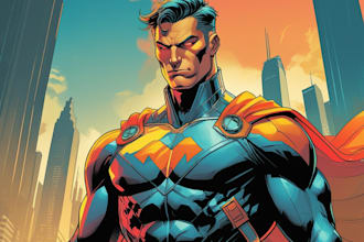 create concept art superhero character design for comics