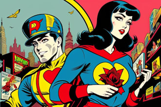 draw retro comic book illustration