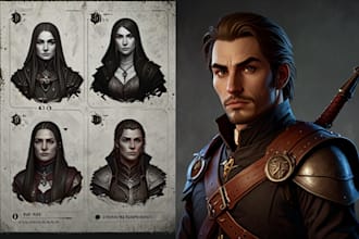 draw d and d character art and dnd character art