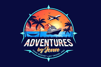 do travel hotel adventure beach outdoor logo design