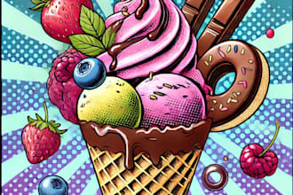 design food pop art of your food pop art