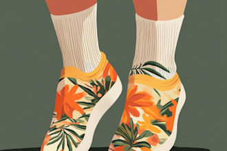 draw a custom and unique socks design art for you