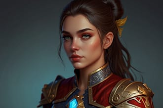 draw you a fantasy character, portrait, cartoon