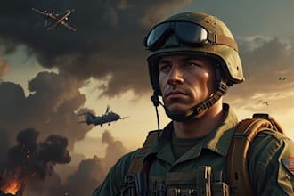 draw military themed illustrations