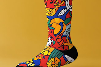 create a custom and unique socks design art for you