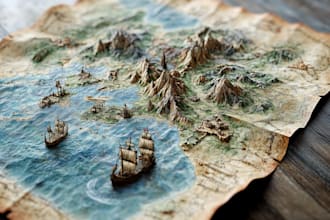 make a fantasy map illustration for your childrens book