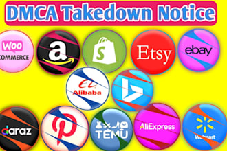 takedown copyright infringing listings reinstate shopify,etsy,amazon under dmca