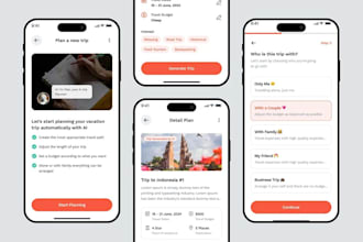 create ai trip planner app, travel booking app, city tourism app, ai booking app