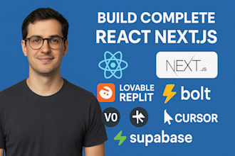 build complete react nextjs lovable replit bolt new v0 cursor supabase web apps
