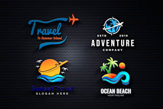 do adventure, tourism, beach, hotel and travel agency logo