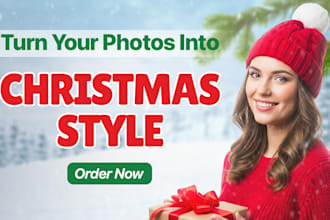 turn your photo into a magical christmas scene or holiday card
