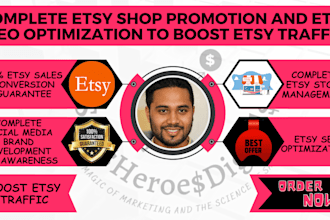 do complete etsy promotion, etsy SEO, etsy shop promotion to boost etsy traffic