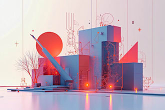 create abstract geometric digital art