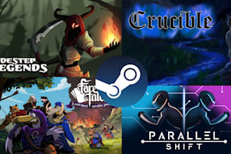 illustrate steam capsule game art banner, design steam game concept art