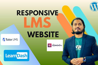 build wordpress lms website or elearning management or online learning learndash