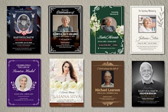 design funeral, memorial, and obituary cards