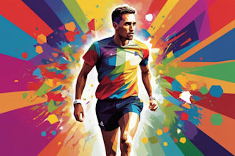 draw wpap pop art sport potrait
