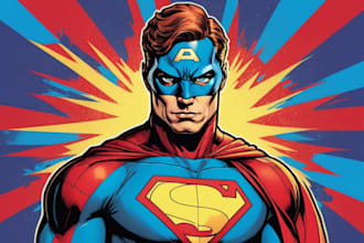 draw a superhero pop art portrait