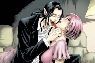 illustrate anything in dark manga anime art style